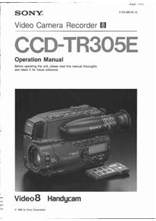 Sony CCD TR 305 E manual. Camera Instructions.